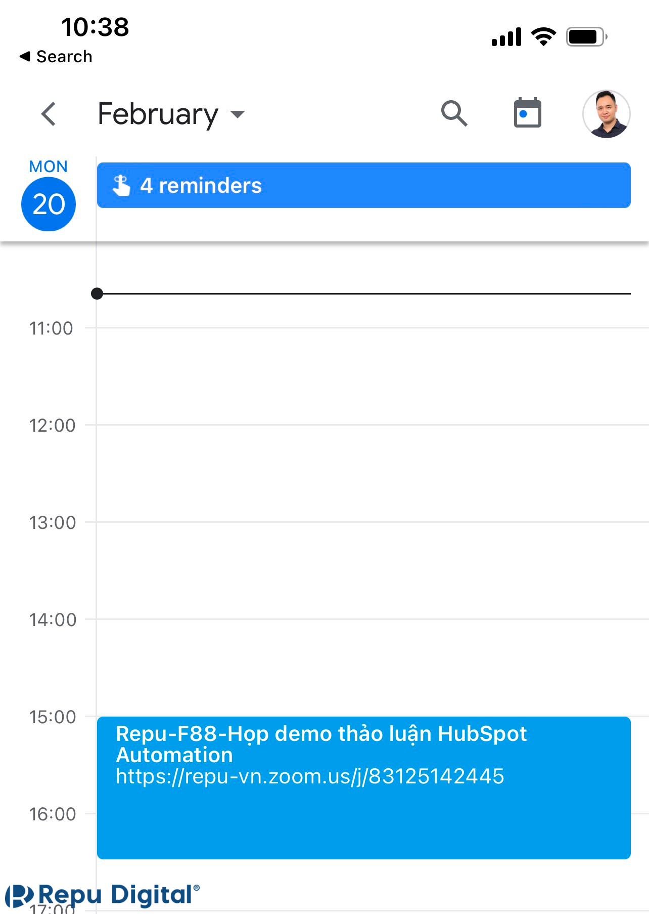 Hướng dẫn tạo lịch họp trong HubSpot Meeting - Nếu HubSpot tích hợp Google Calendar, lịch họp sẽ tự động được đồng bộ và hiện trên điện thoại và lịch của bạn